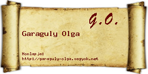 Garaguly Olga névjegykártya